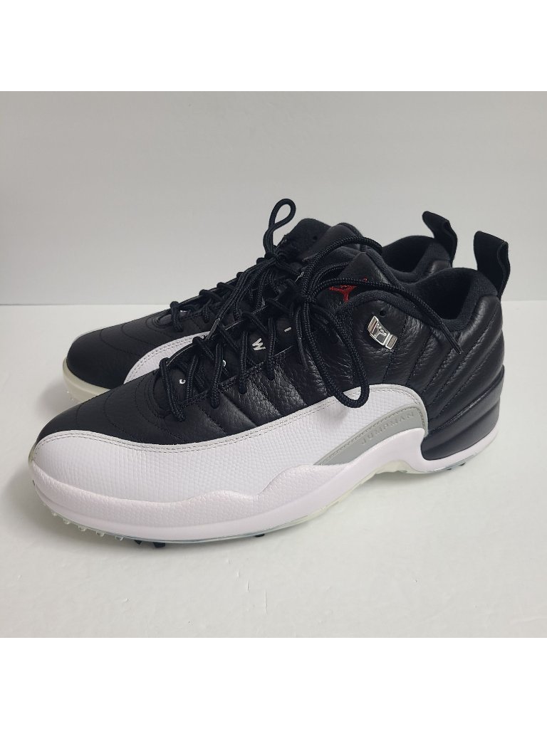 New Nike Air Jordan 12 Low Playoffs Golf Shoes Dh4120-010 Size 11.5 White Black